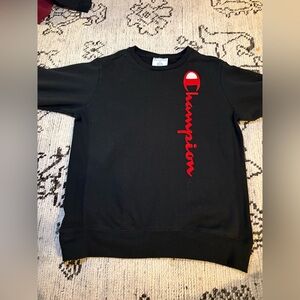 Champion Reverse Weave Sweatshirt
Script Crewneck Size Large Black heavyweight